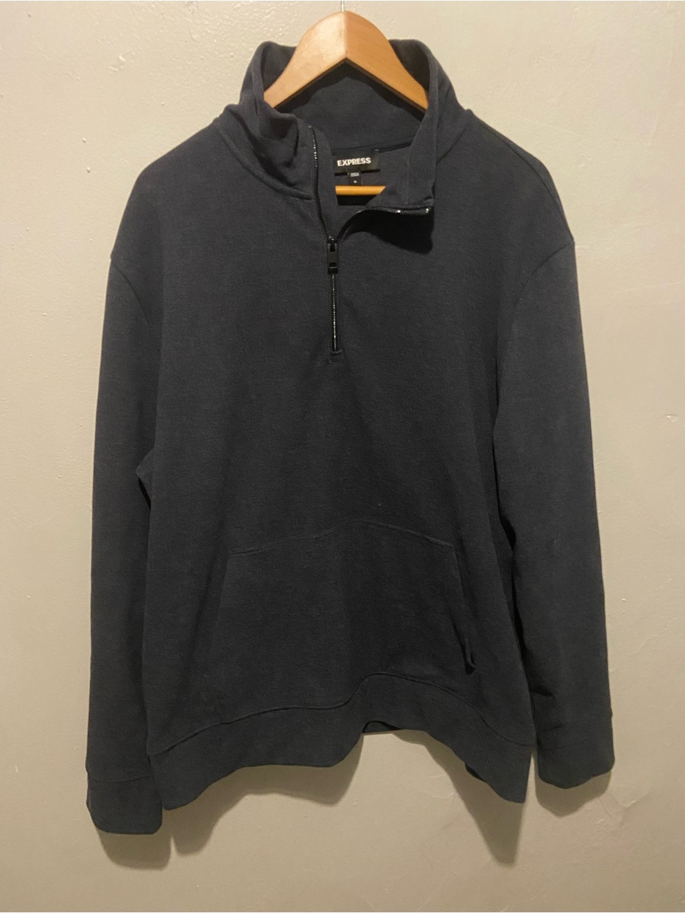 Express Men’s Half-Zip Pullover Sweater in Navy